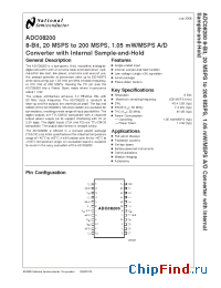 Datasheet ADC08200 manufacturer National Semiconductor
